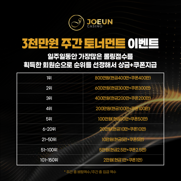 3천만원 주간 토너먼트 이벤트